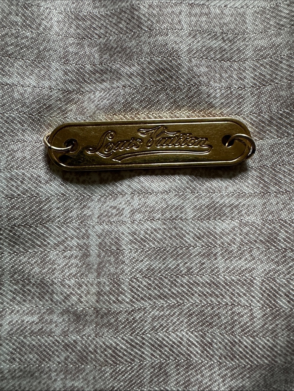 Louis Vuitton Gold Script Nameplate Charm